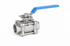 VALVULA BOLA MANUAL 2 VIAS ACERO INOXIDABLE SS316 PTFE 1000 WOG 3 CUERPOS
