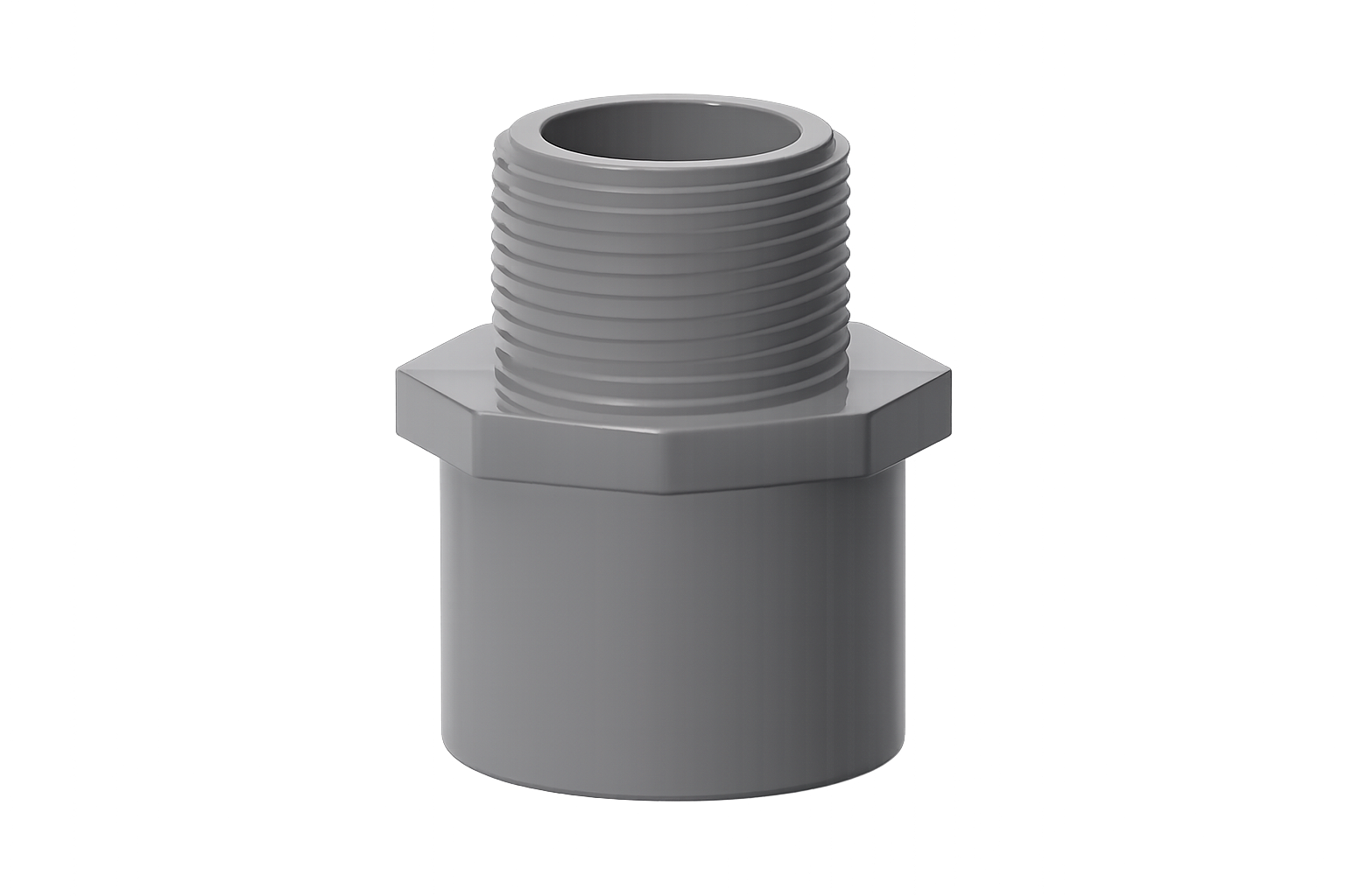 TERMINAL MACHO PVC GRIS - SCH 80 1/2"-4" - CEMENTAR X ROSCA NPT - ASTM